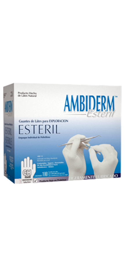 Guantes de látex para exploración Estéril | Ambiderm | EWAFRA
